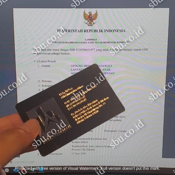 Dokumen NIB klien Atrahdis